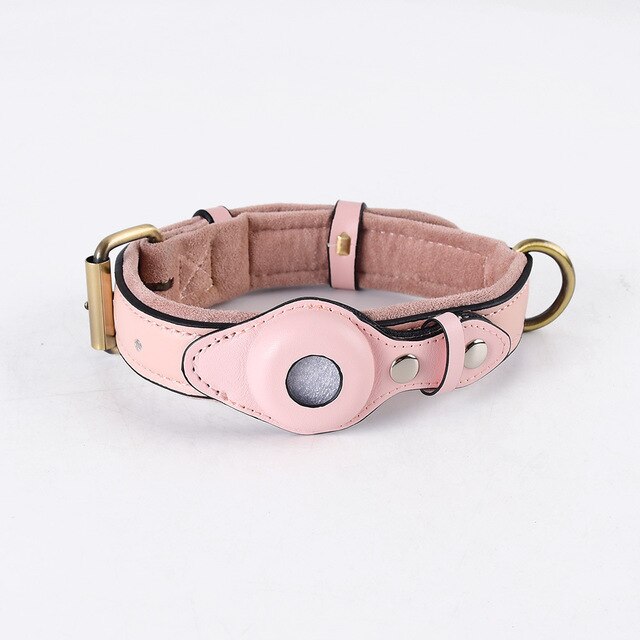 Leather Tracking AirTag Dog Collar