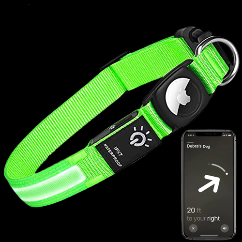 Luminous Apple AirTag Collar For Dogs