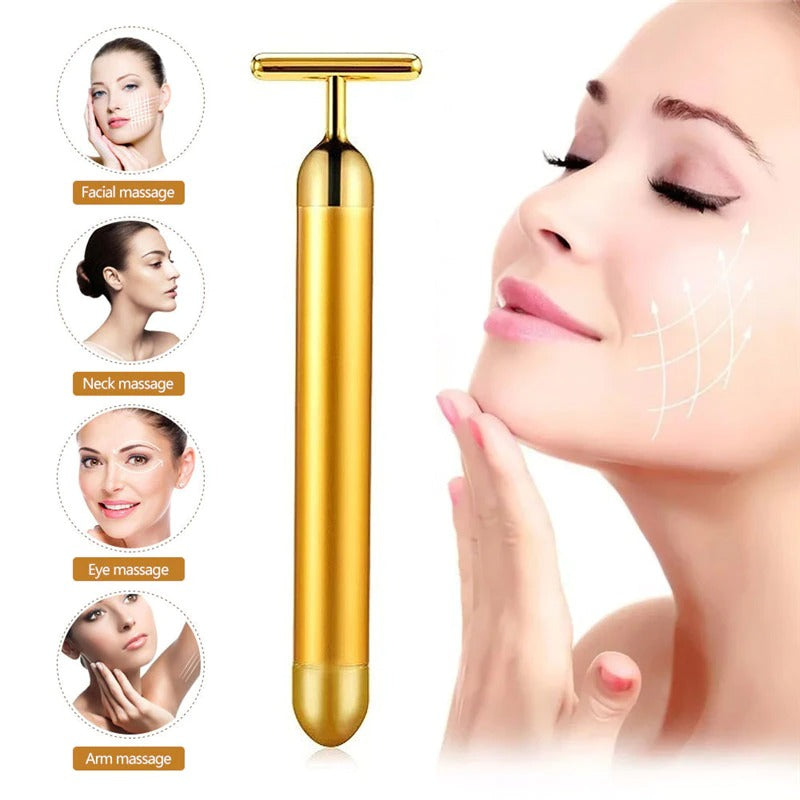 Facial Roller -  Energy 24K Gold T Facial Roller Massager